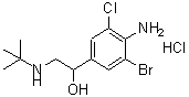 结构式 CAS# 78982-84-0, 4-氨基-3-溴-alpha-[(叔-丁基氨基)甲基]-5-氯苄醇盐酸盐