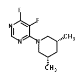 CAS#: 792915-24-3， 4-[(3R,5S)-3,5-Dimethyl-1-piperidinyl]-5,6-difluoropyrimidine