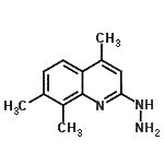 structure of CAS# 793727-49-8, 2-Hydrazino-4,7,8-trimethylquinoline;(4,7,8-Trimethyl-quinolin-2-yl)-hydrazine;(E)-2-hydrazono-4,7,8-trimethyl-1,2-dihydroquinoline;2-Furyl-N-(4-isobutoxybenzyl)methanamine