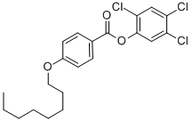 structure of CAS# 79404-93-6, 4'-n-Octyloxybenzoic Acid 2,4,5-Trichlorophenyl Ester;4'-N-OCTYLOXYBENZOIC ACID 2,4,5-TRICHLOROPHENYL ESTER;2,4,5-TRICHLOROPHENYL 4'-N-OCTYLOXYBENZOATE;Octyloxybenzoicacidtrichlorophenylester