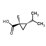 CAS#: 79658-29-0， (1S,2S)-1-Fluoro-2-isopropylcyclopropanecarboxylic acid