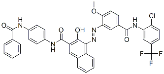 CAS#: 79665-30-8， (4Z)-N-[4-(Benzoylamino)Phenyl]-4-[[5-[[2-Chloro-5-(Trifluoromethyl)Phenyl]Carbamoyl]-2-Methoxyphenyl]Hydrazinylidene]-3-Oxonaphthalene-2-Carboxamide