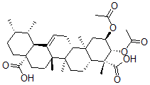 CAS#: 79679-46-2， 2alpha,3beta,20beta-Urs-delta 12-ene-23beta,28-dioic acid 2,3-diacetate