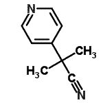 结构式 CAS# 79757-31-6, 2-甲基-2-(4-吡啶基)丙腈