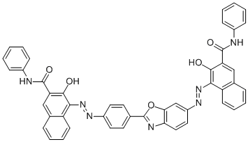 CAS#: 79832-56-7， (4Z)-3-Oxo-4-[[2-[4-[(2Z)-2-[2-Oxo-3-(Phenylcarbamoyl)Naphthalen-1-Ylidene]Hydrazinyl]Phenyl]-1,3-Benzoxazol-6-Yl]Hydrazinylidene]-N-Phenylnaphthalene-2-Carboxamide