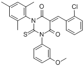 CAS#: 79838-87-2， (5E)-5-[(2-Chlorophenyl)Methylidene]-1-(3-Methoxyphenyl)-2-Sulfanylidene-3-(2,4,6-Trimethylphenyl)-1,3-Diazinane-4,6-Dione