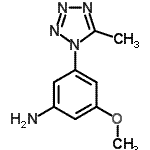 结构式 CAS# 799262-39-8, 3-甲氧基-5-(5-甲基-1H-四唑-1-基)苯胺
