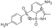 structure of CAS# 80-80-8, N-[[5-Amino-2-[(4-Aminophenyl)Sulfonyl]Phenyl]Sulfonyl]-Acetamide;N-[5-Amino-2-(4-Aminophenyl)Sulfonyl-Phenyl]Sulfonylacetamide;N-[5-Amino-2-(4-Aminophenyl)Sulfonyl-Phenyl]Sulfonylethanamide;Acetosulfon