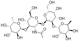 CAS#: 80035-27-4， O-alpha Fucopyranosyl-(1-2)-O-beta-Galactopyranosyl-(1-3)-O-(alpha-Fucopyranosyl)-(1-4)-2-Acetamido-2-Deoxy-Glucopyranose