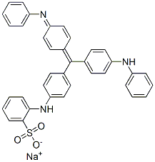 structure of CAS# 8004-90-8, [[4-[[4-(Phenylamino)Phenyl][4-(Phenylimino)-2,5-Cyclohexadien-1-Ylidene]Methyl]Phenyl]Amino]-Benzenesulfonic Acid Sodium Salt (1:1);Sodium 4-[[4-[(4-Amino-3-Methyl-Phenyl)-Hydroxy-[4-(Phenylamino)Phenyl]Methyl]Phenyl]Amino]Benzenesulfonate;St5410296;Alkali Blue Solution