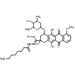CAS 登录号：80041-11-8， N'-[(1E)-1-{4-[(3-氨基-2,3,6-三脱氧己糖吡喃糖苷)氧基]-2,5,12-三羟基-7-甲氧基-6,11-二氧代-1,2,3,4,6,11-六氢-2-并四苯基}-2-羟基乙亚基]辛烷酰肼