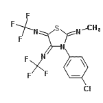 CAS#: 80228-93-9， 3-(4-Chlorophenyl)-N<sup>2</sup>-methyl-N<sup>4</sup>,N<sup>5</sup>-bis(trifluoromethyl)-1,3-thiazolidine-2,4,5-triimine