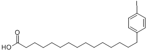 structure of CAS# 80479-93-2, 15-(4-Iodophenyl)Pentadecanoic Acid;123I-Pppa;4-(Iodophenyl)Pentadecanoic Acid;Benzenepentadecanoic Acid, 4-(Iodo-123I)-