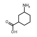 结构式 CAS# 81131-39-7, 3-氨基环己烷羧酸