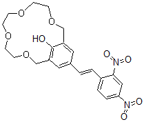 结构式 CAS# 81238-57-5, 15-冠醚-4 [4-(2,4-二硝基苯基偶氮)苯酚]
