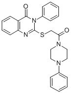 CAS#: 81262-71-7， 1-(((3,4-Dihydro-4-Oxo-3-Phenyl-2-Quinazolinyl)Thio)Acetyl )-4-Phenyl-Piperazine