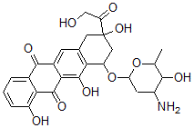 CAS#: 81382-05-0， (8S,10S)-10-(3-Amino-2,3,6-Trideoxy-alpha-L-Lyxo-Hexopyranosyl)Oxy-7,8,9,10-Tetrahydro-1,8,11-Trihydroxy-8-(Hydroxyacetyl)-5,12-Naphthacenedione