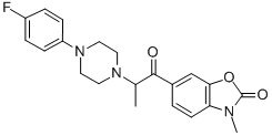 CAS 登录号：82211-65-2， 6-(2-(4-(4-氟苯基)-1-哌嗪基)丙酰基)-3-甲基-2-苯并噁唑啉酮