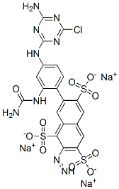 CAS#: 82600-93-9， Trisodium 7-[4-[(4-Amino-6-Chloro-1,3,5-Triazin-2-Yl)Amino]-2-(Carbamoylamino)Phenyl]Diazenylnaphthalene-1,3,6-Trisulfonate
