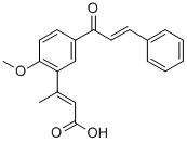 CAS 登录号：82885-73-2， (E,E)-3-(2-甲氧基-5-(1-氧代-3-苯基-2-丙烯基)苯基)-2-丁烯酸