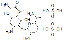 CAS#: 82950-18-3， 2-Amino-N-[4-Amino-3-[3-Amino-6-(1-Aminoethyl)Oxan-2-Yl]Oxy-2,6-Dihydroxycyclohexyl]-N-Methylacetamide, Sulfuric Acid