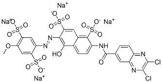 CAS#: 83400-19-5， Tetrasodium 2-[[(2,3-Dichloro-6-Quinoxalinyl)Carbonyl]Amino]-5-Hydroxy-6-[(4-Methoxy-2,5-Disulphonatophenyl)Azo]Naphthalene-1,7-Disulphonate