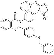 CAS#: 83408-71-3， 3-(4-(4-Oxo-2-(Phenylimino)-3-Thiazolidinyl)Phenyl)-2-(4-((Phenylmethylene)Amino)Phenyl)-4(3H)-Quinazolinone