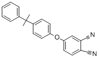 structure of CAS# 83482-57-9, 4-(4-alpha-Cumylphenoxy)Phthalonitrile;2-[4-(3,4-DICYANOPHENOXY)PHENYL]-2-PHENYLPROPANE;4-(4-ALPHA-CUMYLPHENOXY)PHTHALONITRILE 98+%;4-(4-ALPHA-CUMYLPHENOXY)PHTHALONITRILE