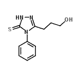 structure of CAS# 83503-21-3, 3-(4-Phenyl-5-sulfanyl-4H-1,2,4-triazol-3-yl)-1-propanol;3-(4-phenyl-5-sulfanyl-1,2,4-triazol-3-yl)propan-1-ol;3-(4-phenyl-5-sulfanyl-4H-1,2,4-triazol-3-yl)-1-propanol;3-(5-Mercapto-4-phenyl-4H-[1,2,4]triazol-3-yl)-propan-1-ol