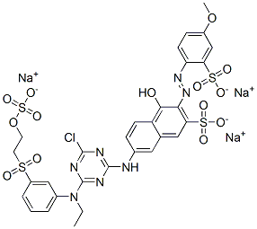 CAS#: 83567-04-8， Trisodium 7-[[4-Chloro-6-[Ethyl[3-[[2-(Sulphonatooxy)Ethyl]Sulphonyl]Phenyl]Amino]-1,3,5-Triazin-2-Yl]Amino]-4-Hydroxy-3-[(4-Methoxy-2-Sulphonatophenyl)Azo]Naphthalene-2-Sulphonate