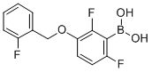 structure of CAS# 836615-83-9, B-[2,6-difluoro-3-[(2-fluorophenyl)methoxy]phenyl]-Boronic acid