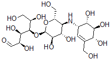 CAS#: 83764-11-8， 4-O-[4-[[(1S)-4b,5a,6b-Trihydroxy-3-(Hydroxymethyl)-2-Cyclohexen-1b-Yl]Amino]-4-Deoxy-a-D-Glucopyranosyl]-D-Glucose