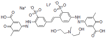 CAS#: 83783-99-7， 5,5'-[Vinylenebis[(3-Sulpho-p-Phenylene)Azo]]Bis[3-Methylsalicylic] Acid, Lithium Sodium Salt, Compound With 2,2'-(Methylimino)Diethanol