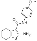 structure of CAS# 83822-33-7, 2-Amino-4,5,6,7-Tetrahydro-Benzo[b]Thiophene-3-Carboxylic Acid (4-Methoxy-Phenyl)-Amide;2-Amino-N-(4-Methoxyphenyl)-4,5,6,7-Tetrahydrobenzothiophene-3-Carboxamide;Bim-0006276.P001;Zinc00127328
