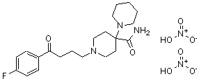CAS#: 83863-66-5， 1'-[4-(4-Fluorophenyl)-4-oxobutyl]-1,4'-bipiperidine-4'-carboxamide nitrate (1:2)
