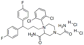 CAS#: 83898-67-3， 4-[4,4-Bis(4-Fluorophenyl)Butyl]-3-Carbamoyl-N-(2,6-Dichlorophenyl)Piperazine-1-Acetamide Dihydrochloride