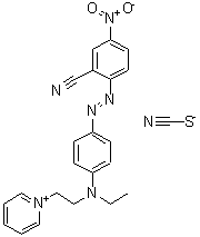 CAS#: 84000-84-0， 1-{2-[{4-[(2-Cyano-4-nitrophenyl)diazenyl]phenyl}(ethyl)amino]ethyl}pyridinium thiocyanate