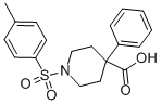 structure of CAS# 84255-02-7, 4-Phenyl-1-(P-Tolylsulphonyl)Piperidine-4-Carboxylic Acid;1-(4-Methylphenyl)Sulfonyl-4-Phenyl-Piperidine-4-Carboxylic Acid;1-(4-Methylphenyl)Sulfonyl-4-Phenyl-4-Piperidinecarboxylic Acid;1-(4-Methylphenyl)Sulfonyl-4-Phenyl-Isonipecotic Acid