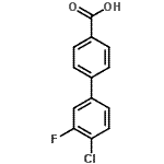 结构式 CAS# 844878-86-0, 4'-氯-3'-氟-4-联苯基羧酸