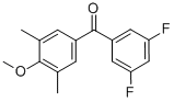 structure of CAS# 844885-20-7, 3,5-Difluoro-3',5'-Dimethyl-4'-Methoxybenzophenone;3,5-DIFLUORO-3',5'-DIMETHYL-4'-METHOXYBENZOPHENONE