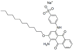 CAS#: 84559-90-0， 4-[[4-Amino-3-(Dodecyloxy)-9,10-Dihydro-9,10-Dioxo-1-Anthracenyl]Amino]-Benzenesulfonic Acid Sodium Salt (1:1)
