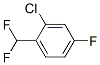 structure of CAS# 845866-83-3, 2-Chloro-1-Difluoromethyl-4-Fluorobenzene;BENZENE, 2-CHLORO-1-(DIFLUOROMETHYL)-4-FLUORO-;2-CHLORO-1-DIFLUOROMETHYL-4-FLUOROBENZENE
