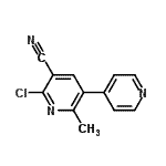 structure of CAS# 84884-31-1, 6-Chloro-2-methyl-3,4'-bipyridine-5-carbonitrile;2-chloro-6-methyl-5-(4-pyridyl)pyridine-3-carbonitrile;6-Chloro-2-methyl-3,4'-bipyridine-5-carbonitrile;6-CHLORO-2-METHYL-3,4-BIPYRIDINE-5-CARBONITRILE