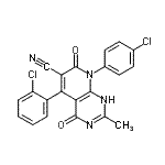 CAS#: 848944-82-1， 5-(2-Chlorophenyl)-8-(4-chlorophenyl)-2-methyl-4,7-dioxo-1,4,7,8-tetrahydropyrido[2,3-d]pyrimidine-6-carbonitrile