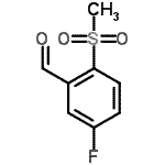 structure of CAS# 849035-71-8, 5-Fluoro-2-(methylsulfonyl)benzaldehyde;5-Fluoro-2-(methylsulphonyl)benzaldehyde;MFCD04037936;ZINC00154126