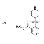 structure of CAS# 849035-95-6, Methyl 2-(4-piperidinylsulfonyl)benzoate hydrochloride (1:1);Methyl 2-(piperidin-4-ylsulfonyl)benzoate;Methyl 2-(piperidin-4-ylsulfonyl)benzoate hydrochloride;Methyl 2-(piperidin-4-ylsulfonyl)benzoatehydrochloride