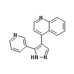 结构式 CAS# 849924-96-5, 4-[5-(3-吡啶基)-1H-吡唑-4-基]喹啉