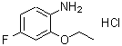 结构式 CAS# 850568-36-4, 2-乙氧基-4-氟-苯胺盐酸盐