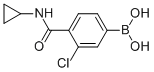 structure of CAS# 850589-44-5, 3-Chloro-4-(Cyclopropylcarbamoyl)Phenylboronic Acid;3-Chloro-4-(Cyclopropylcarbamoyl)Benzeneboronic Acid 97%;[3-CHLORO-4-(CYCLOPROPYLCARBAMOYL)]BENZENEBORONIC ACID;3-CHLORO-4-(CYCLOPROPYLCARBAMOYL)PHENYLBORONIC ACID
