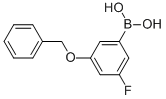 structure of CAS# 850589-56-9, (3-Benzyloxy-5-Fluoro)Benzeneboronic Acid;3-Benzyloxy-5-Fluorobenzeneboronic Acid 98%;3-Benzyloxy-5-Fluorobenzeneboronicacid98%;(3-BENZYLOXY-5-FLUORO)BENZENEBORONIC ACID